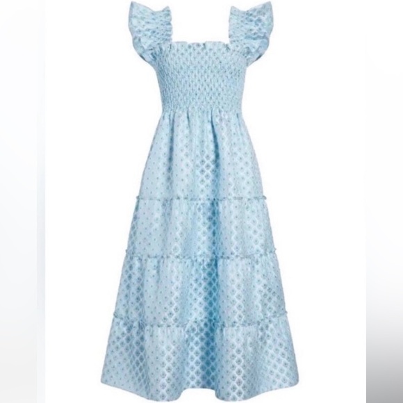 Hill House Home Ice Blue Brocade Ellie Nap Dress XS - Picture 10 of 10